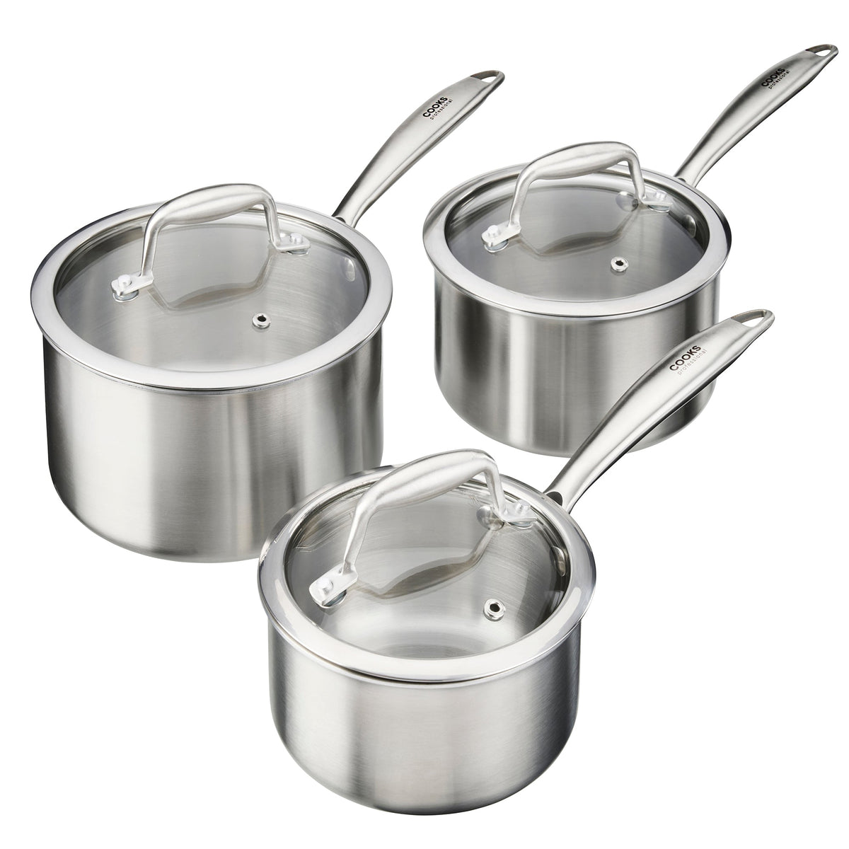 Tri-ply 3 Piece Saucepan Set - 14, 16 & 18cm