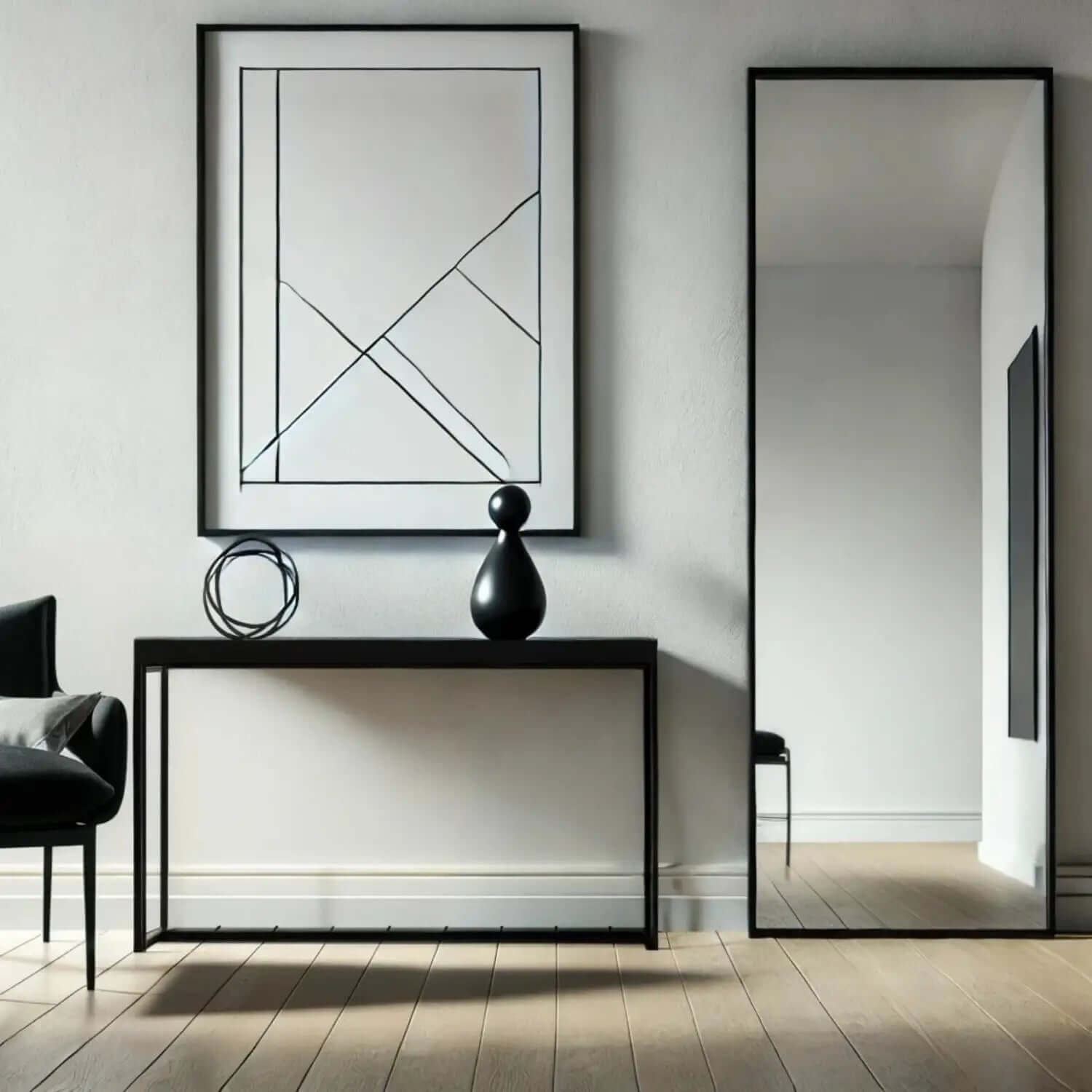 Takara - Black Metal Rectangle Mirror | 150cm x 60cm