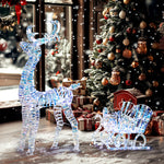 Lighted Christmas Reindeer With Sleigh, Waterproof Holiday Decor