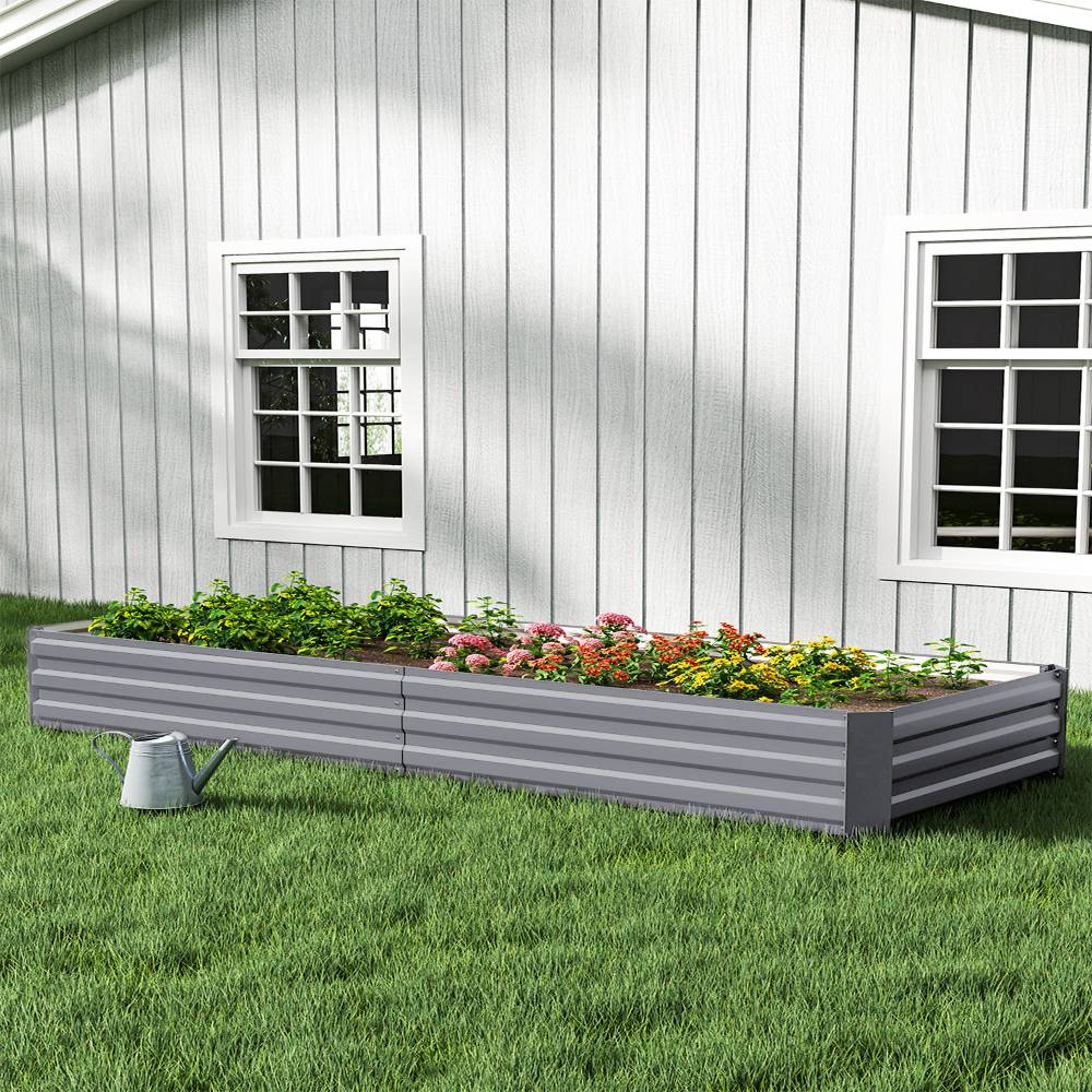 Metal Raised Bed Planter Box Large Bottomless Raised Bed Rectangular Metal Raised Garden Bed