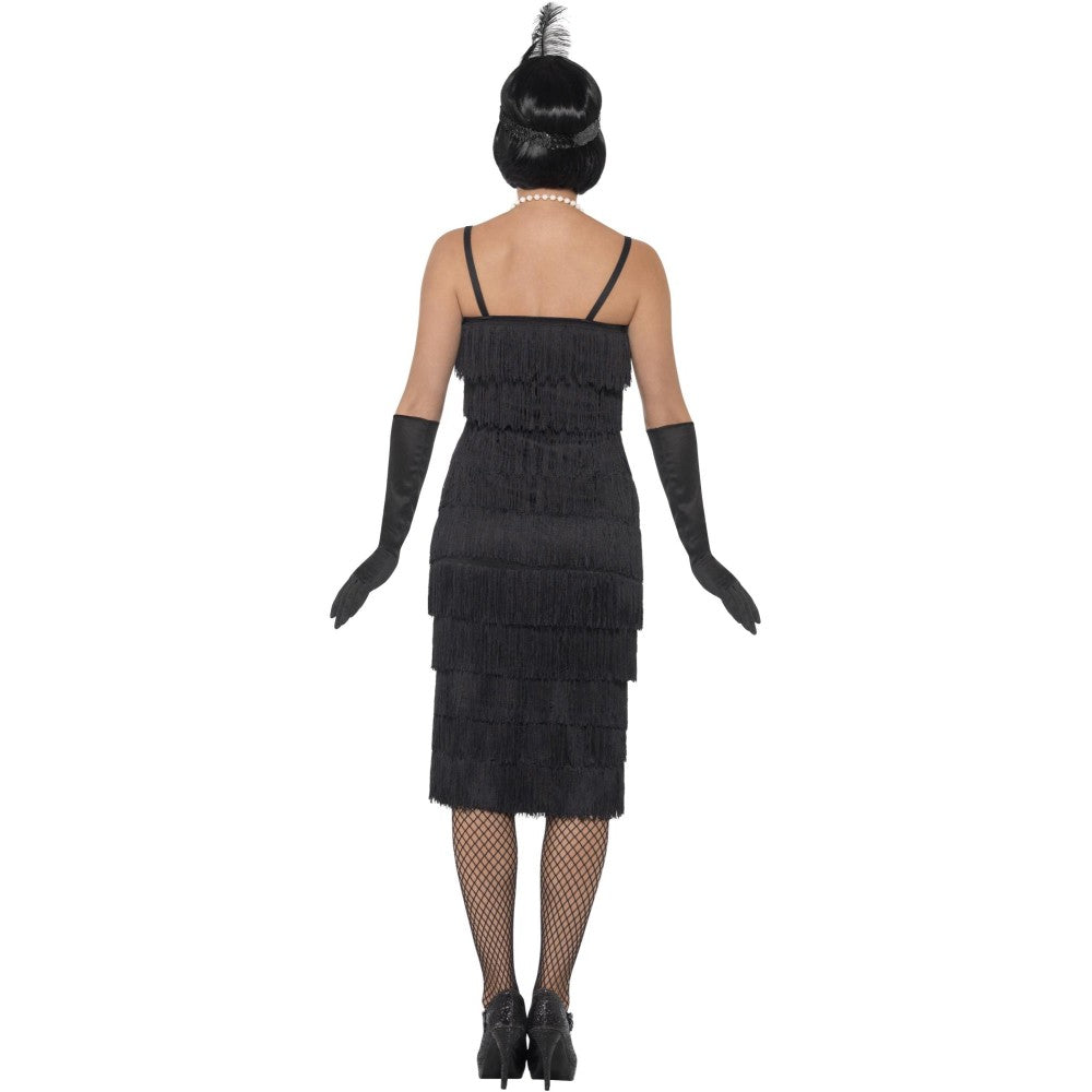 Flapper Costume, With Long Dress | Plus X1 | Black