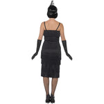 Flapper Costume, With Long Dress | Medium | Black