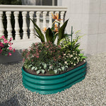 Galvanized Metal Raised Garden Bed – Elevated Planter Box With Safety Edging, Green, 120cm/160cm W X 80cm D X 30cm H | Small | Green