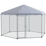 Pawhut Walk-in Chicken Run W/ Cover, For 10-15 Chickens, Hens, Rabbits, Ducks