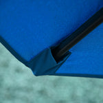 3(m) Cantilever Parasol Banana Umbrella w/ Crank, Cross Base | Blue