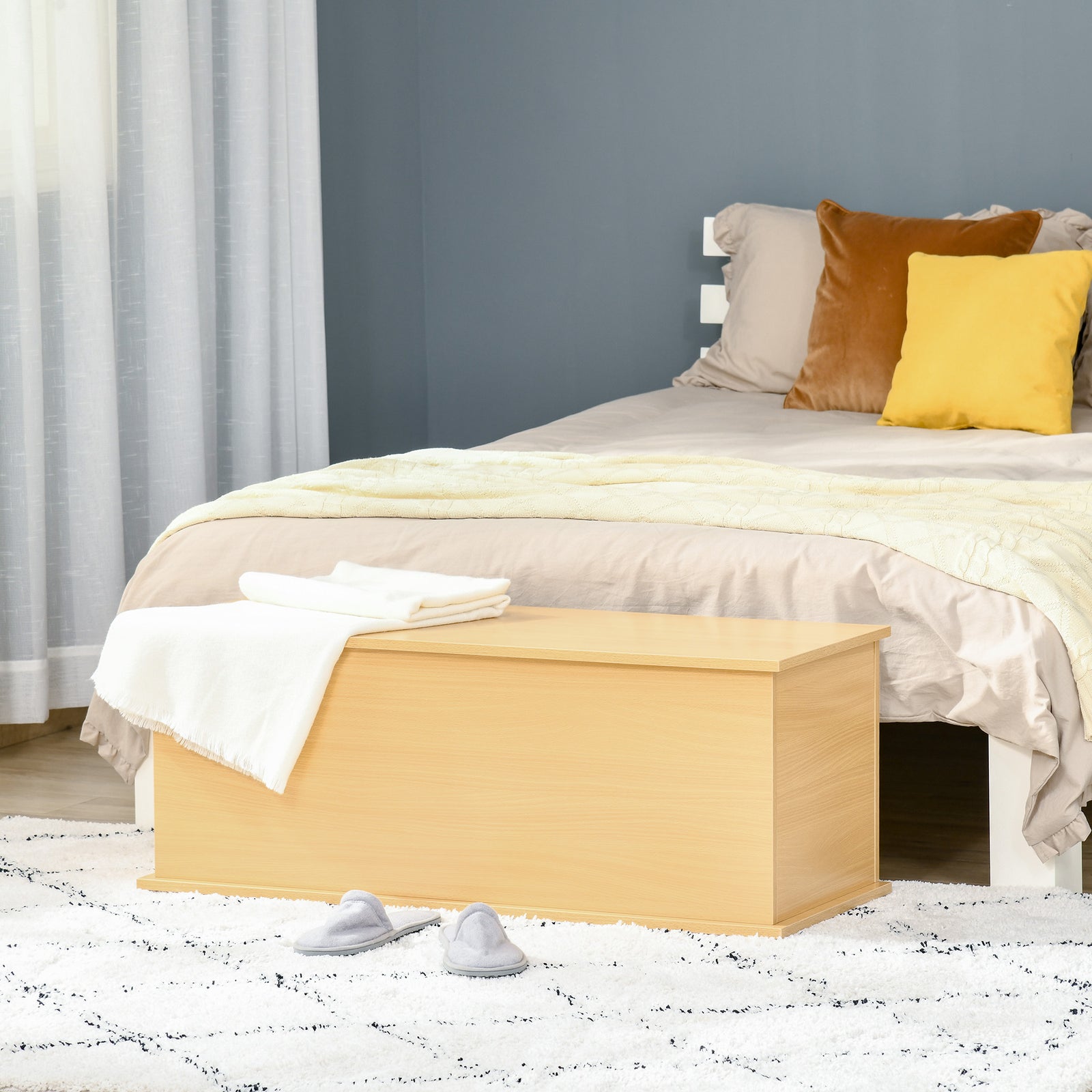 Storage Box Chest With Lid Spacious Collect Chipboard | One Size | Natura