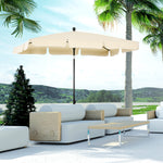 Aluminium Sun Umbrella 2x1.3m Parasol | Beige