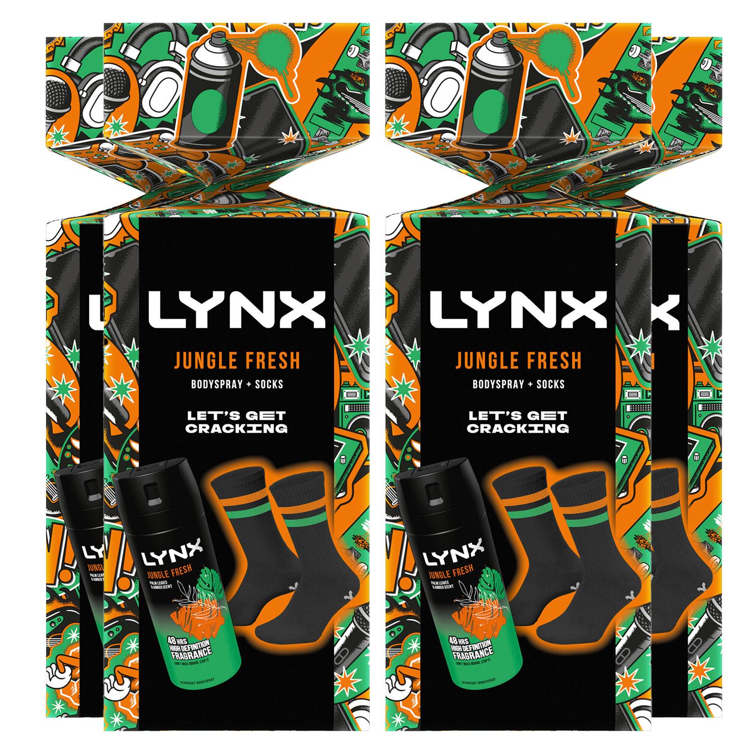 Let's Get Craking Jungle Fresh Body Spray Gift Set For Him With Socks, 4pk