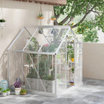 6x6ft Polycarbonate Greenhouse W/ Roof Vent - Silver