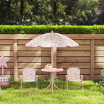 Kids Garden Furniture, Children Table And Chair Set W/ Adjustable Parasol | Pink