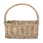 Wicker Antique Wash Rectangular 6 Section Cutlery Basket