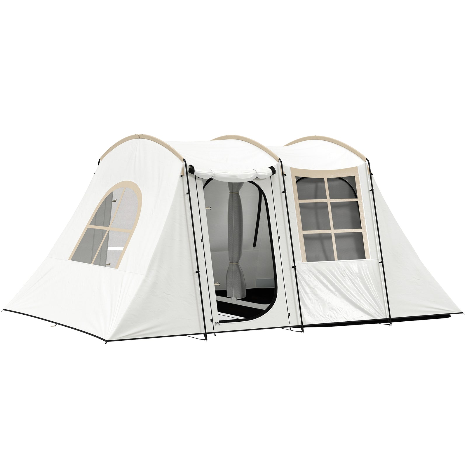 Outsunny 3-4 Man Tunnel Tent, 3000mm Waterproof, Porch
