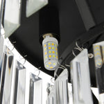 Modern Double Layer Crystal Prisms Flush Mount Ceiling Light Metal Base Chandelier Lamp