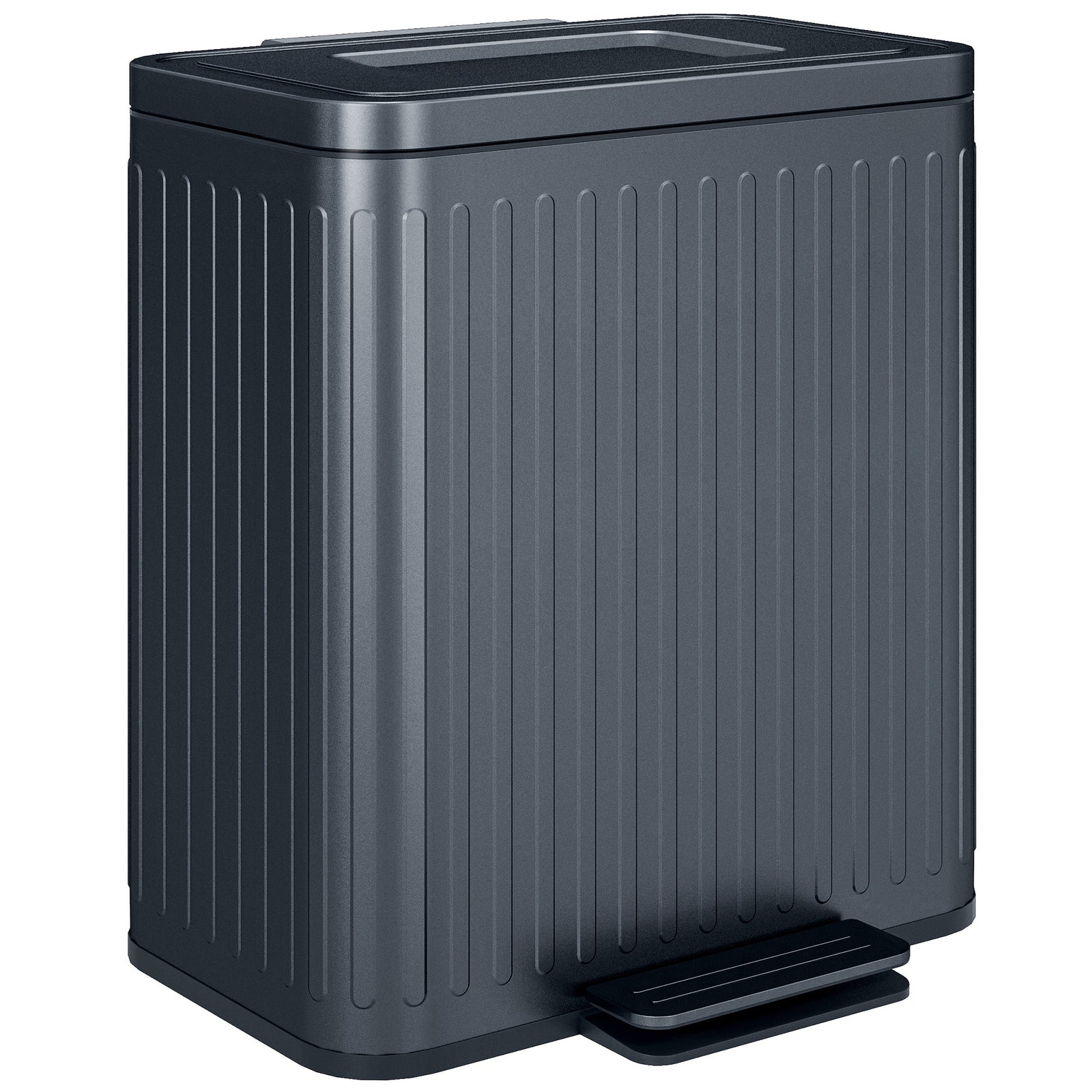 2 X 20l Double Rubbish Bin, Pedal Bin With Soft-close Lid