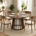 HOMCOM Modern Dining Table For 4-6 People 120 Cm Light Walnut