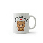 Dyzi Little Bear Awake Quote Ceramic Coffee Mug Standard White Cute Design