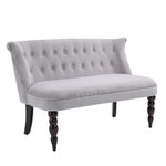 Velvet Feel French Inspired 2 Seat Lounger Couch Wood Frame