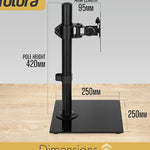 Futura Futura Single Monitor Stand 13 To 32 Inch Height Adjustable Freestanding Base Supports 8kg