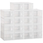 18pcs Stackable Plastic Shoe Storage Box Uk/eu Size 8.5/12 | Medium | White