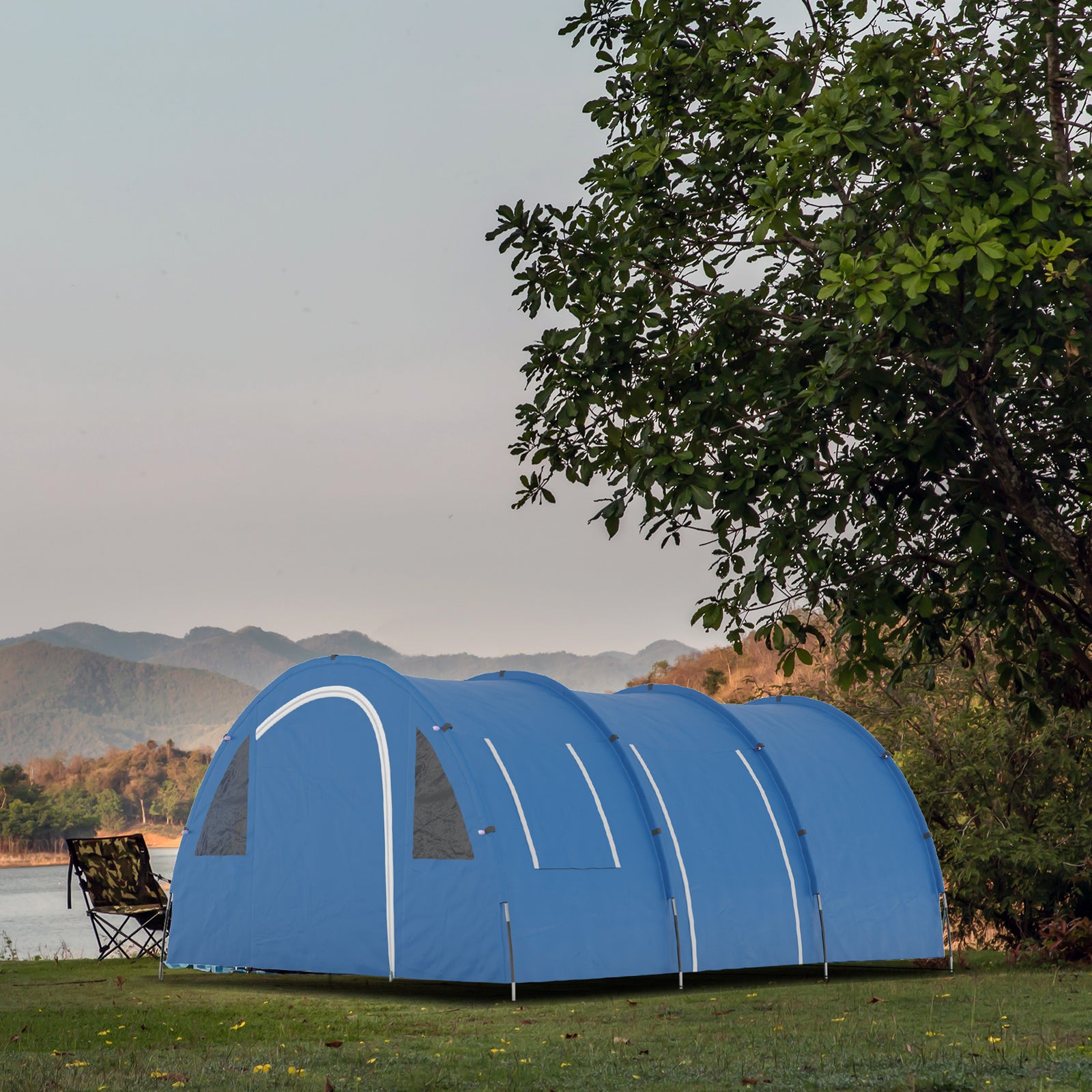 5-6 Man Family Tent Camping Tent With Two Room, Floor & Bag