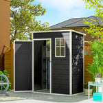 5' X 3' Garden Shed W/ Floor, Lockable Door, Window And Vent | Black