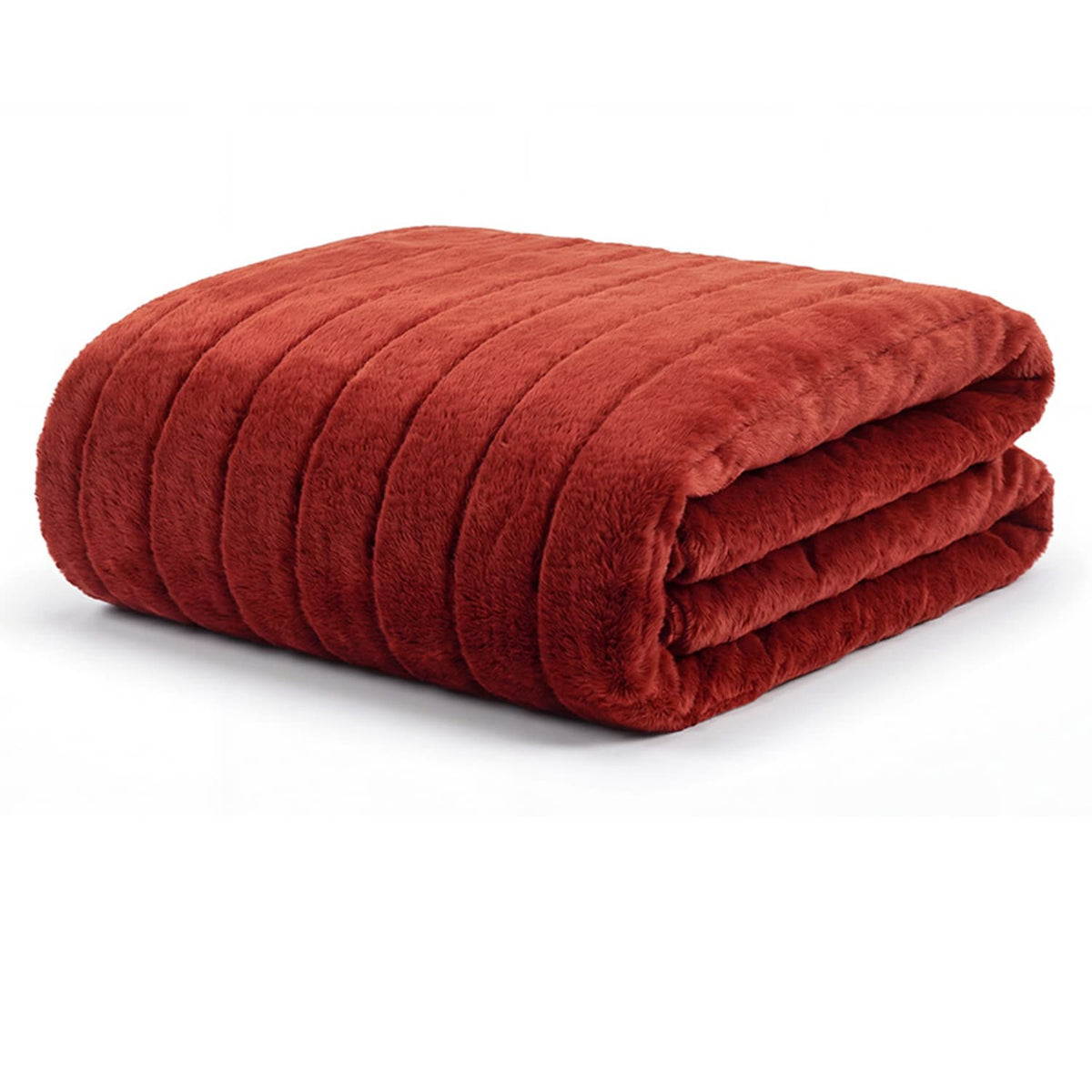 Hockley Faux Fur Throw | 130cm x 150cm | Terracotta