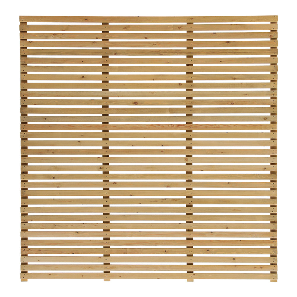 180cm W X 180cm H Garden Privacy Wooden Fence Panel, Solid Pine Slatted Outdoor Fence With Water-based Finish