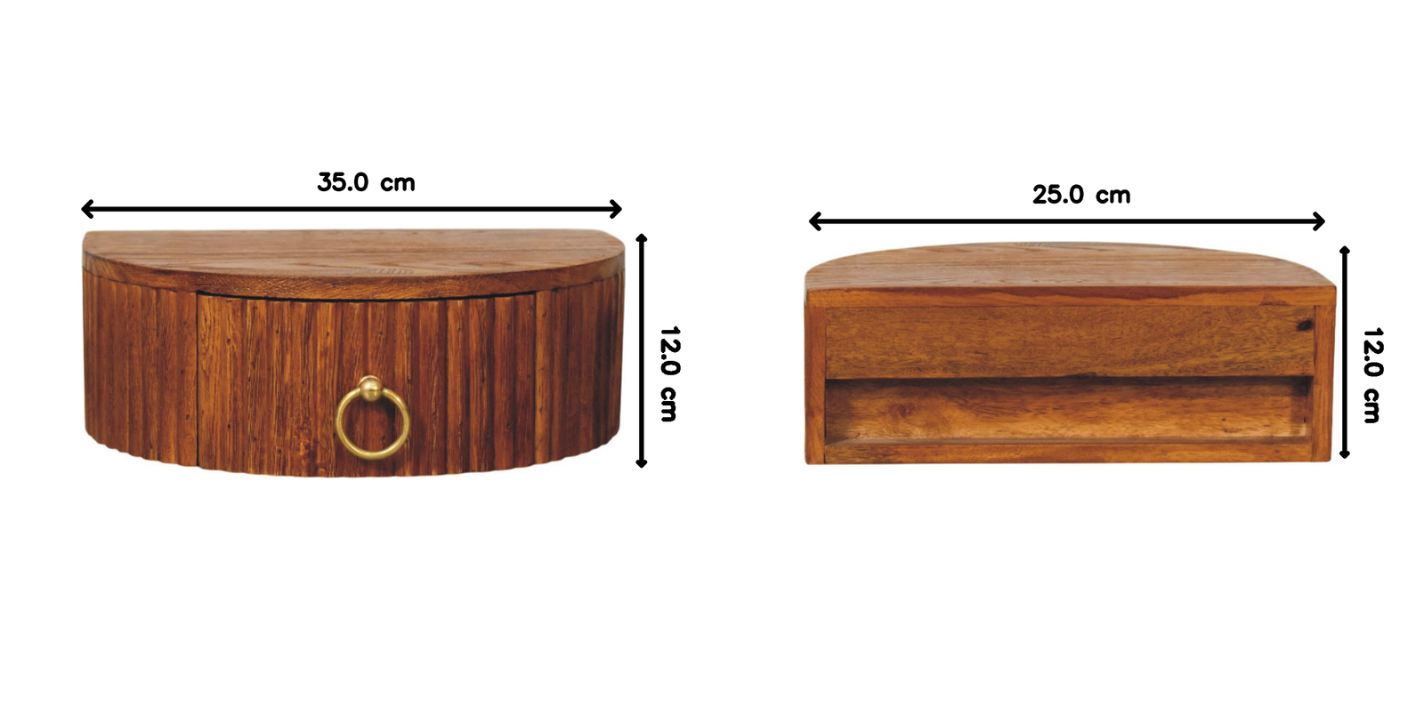 Artisan Furniture Solid Wood Ring Pull Wall Nightstand