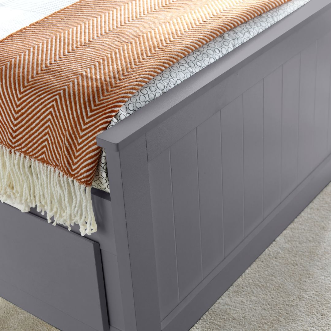 Enzo Wooden 3 Drawer Bookcase Bed And Spring Mattress | Single | Grey