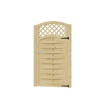 90cm W X 180cm H Lattice Top Wooden Garden Gate With Door Latch