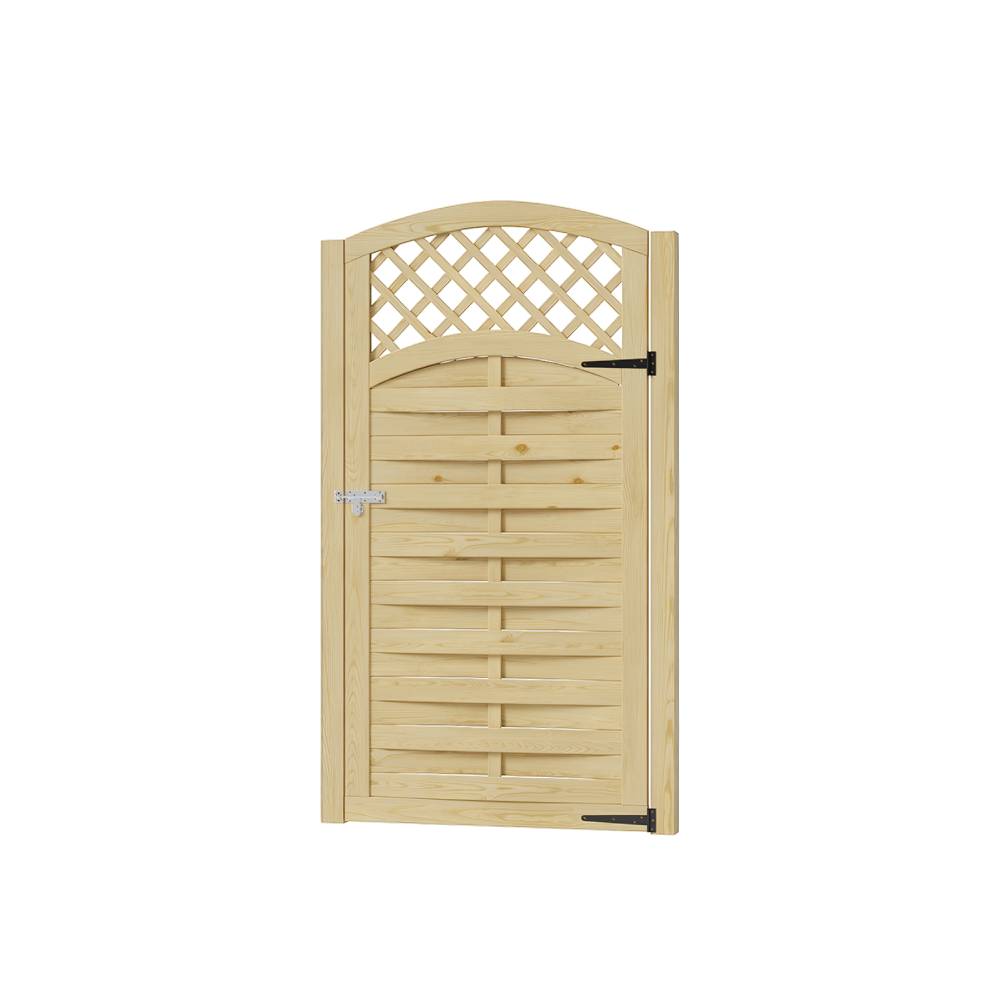 90cm W X 180cm H Lattice Top Wooden Garden Gate With Door Latch