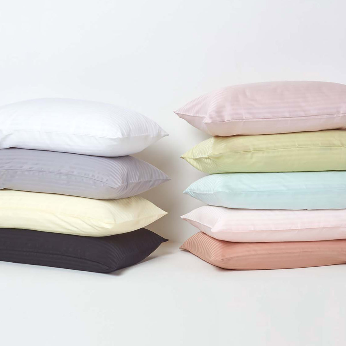 Egyptian Cotton Stripe Duvet Cover With Pillowcase, 330 Tc | Single | Pastel Yellow