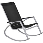Metal Rocking Chair Lounger, High Back, Black