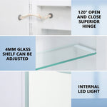 Rectangular Wall Mount Mirror Cabinet With Led Lighting