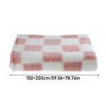 Pink And White Checkered Super Soft Cozy Throw Blanket – Plush Lightweight Throw With Multiple Size Options | Large