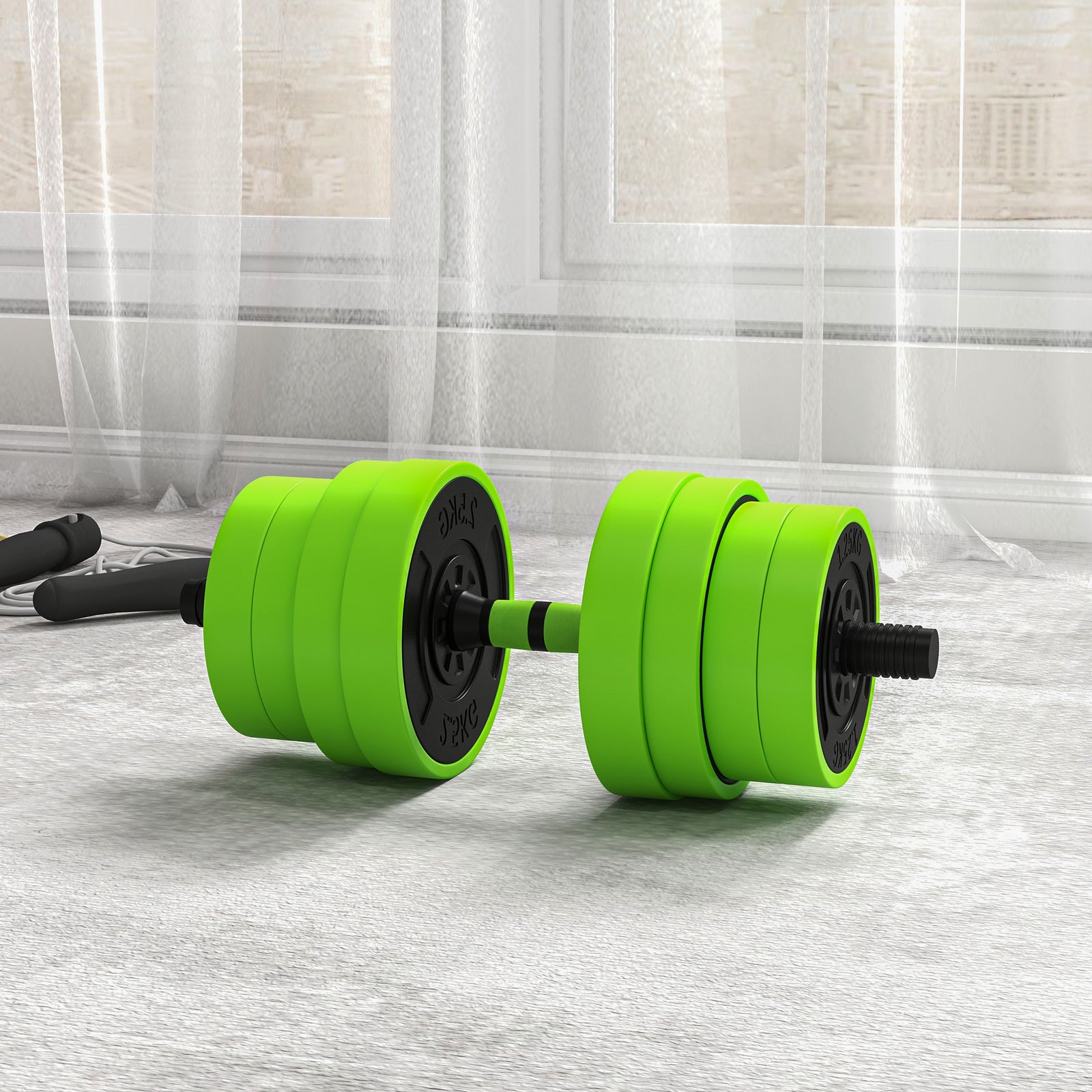 4-in-1 Weight Dumbbells Set Barbell | 30kg | Green