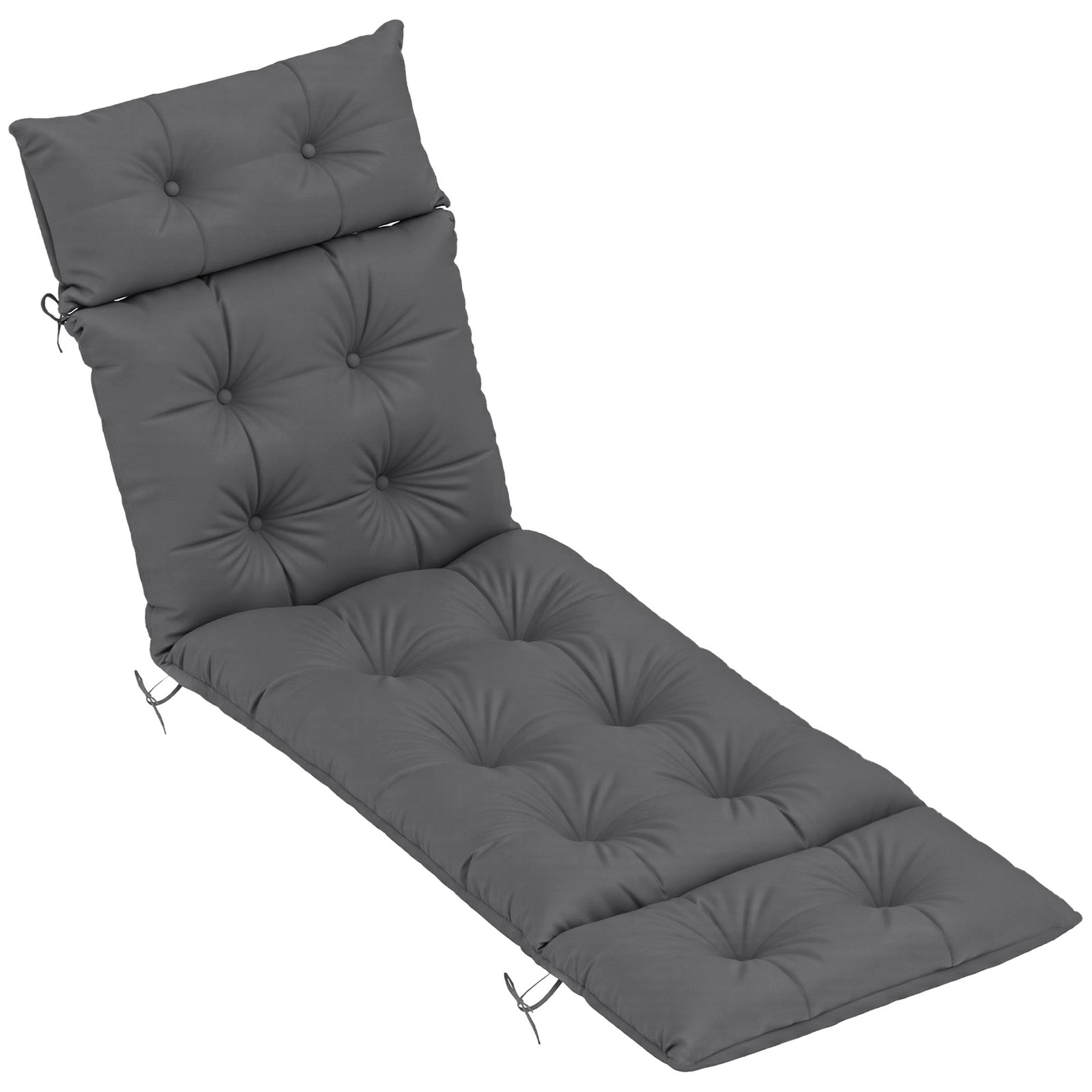Sun Lounger Cushion Only, Garden Lounge Chair Cushion | Dark Gray