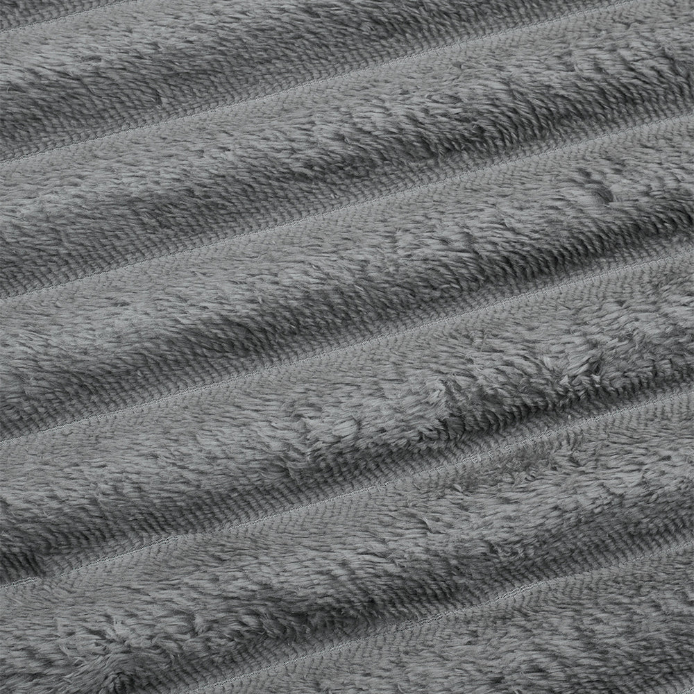 Cozy Striped Throw Blanket Soft Double-sided Use, Warm, Fade-resistant & Easy To Clean | Double | Grey