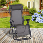 Metal Frame Zero Gravity Lounger W/ Head Pillow For Patio | Gray