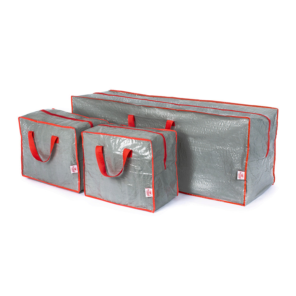 Christmas Storage Set Tree Bag And Ornament Bags Grey