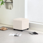 40cm Ottoman Storage Box With Removable Lid, Foot Rest | Beige