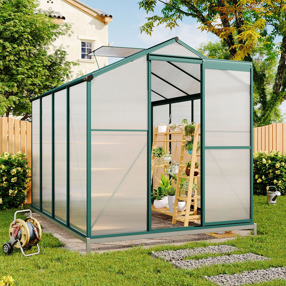 Aluminium Hobby Greenhouse With Base And Openable Window | Large | Clear