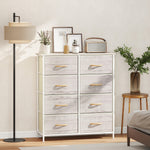 Fabric Chest Of Drawers, 8 Drawer Dresser For Bedroom | Natural