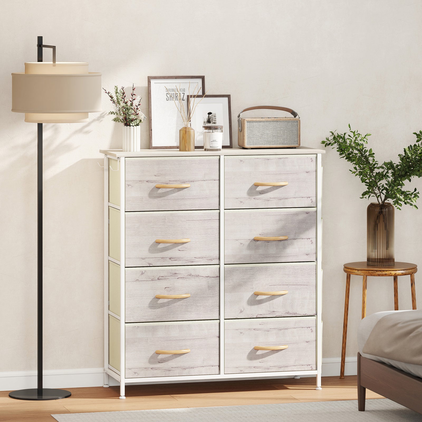 Fabric Chest Of Drawers, 8 Drawer Dresser For Bedroom | Natural