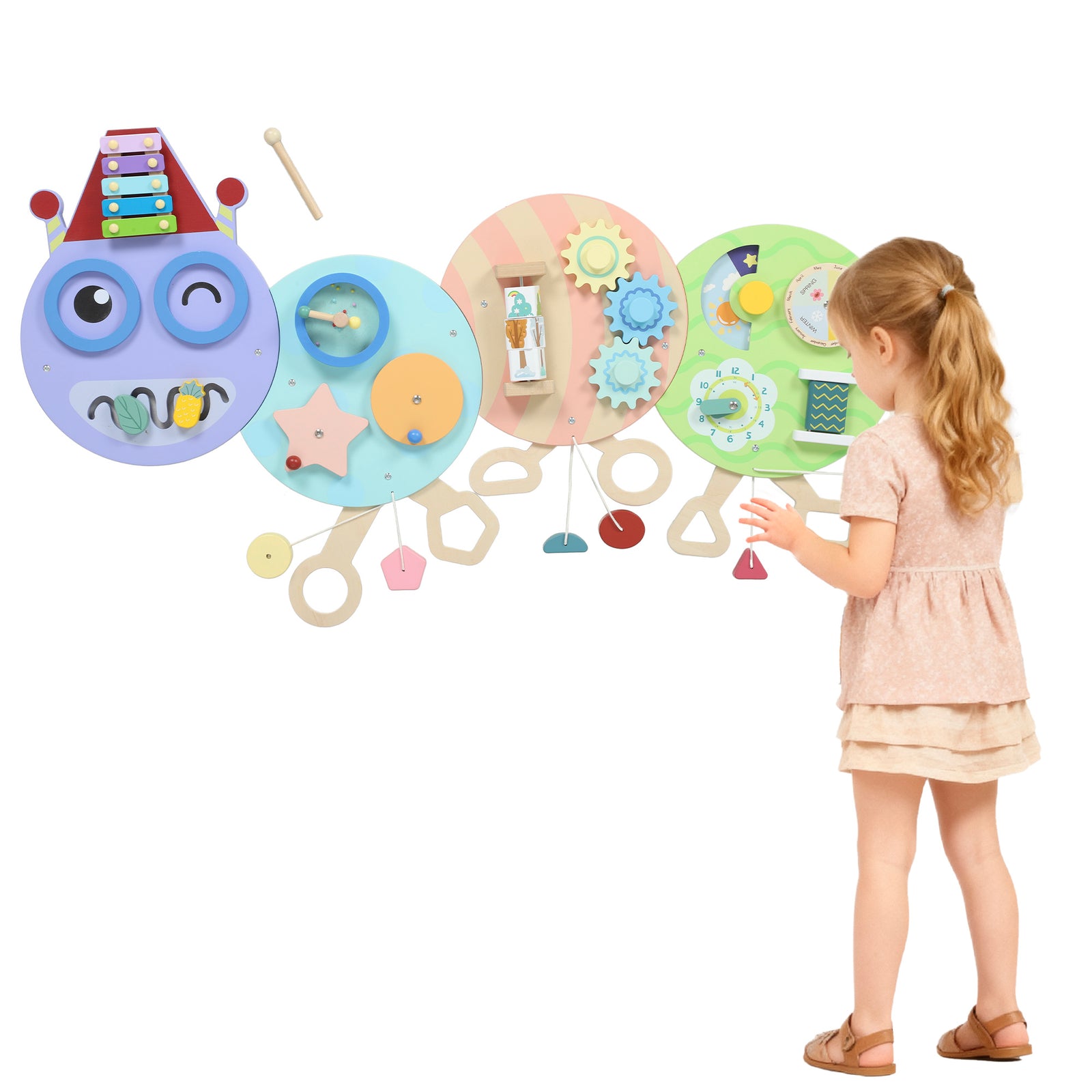 AIYAPLAY Caterpillar Busy Board, Sensory Wall Toy For Toddlers 3+