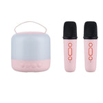 Portable Wireless Rgb Light Karaoke Speaker With 2 Microphones | Pink