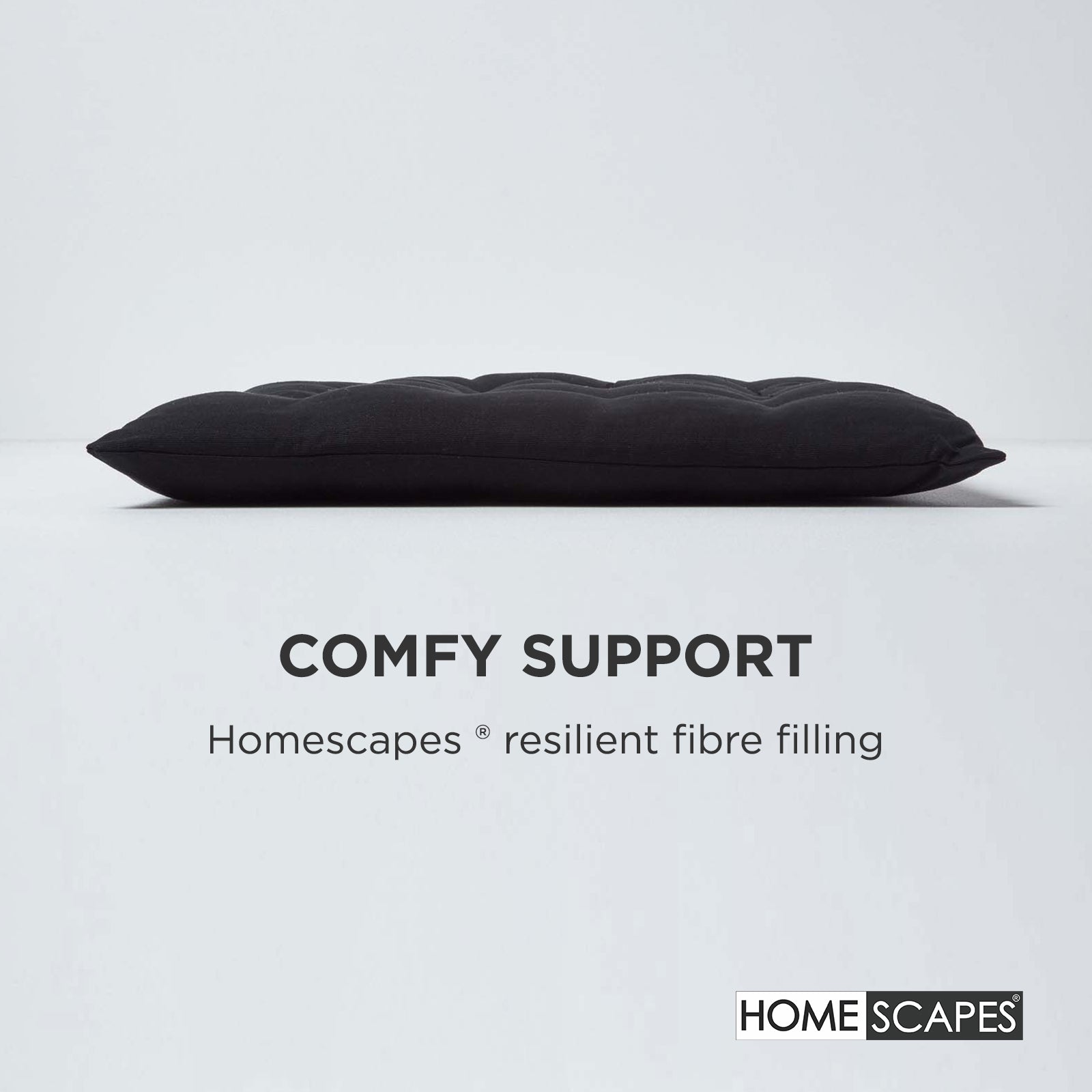 100% Cotton Seat Pads Plain Chair Cushions For Dining Room, Kitchen, Or Outdoor Garden Use | Set-of-6 | Black