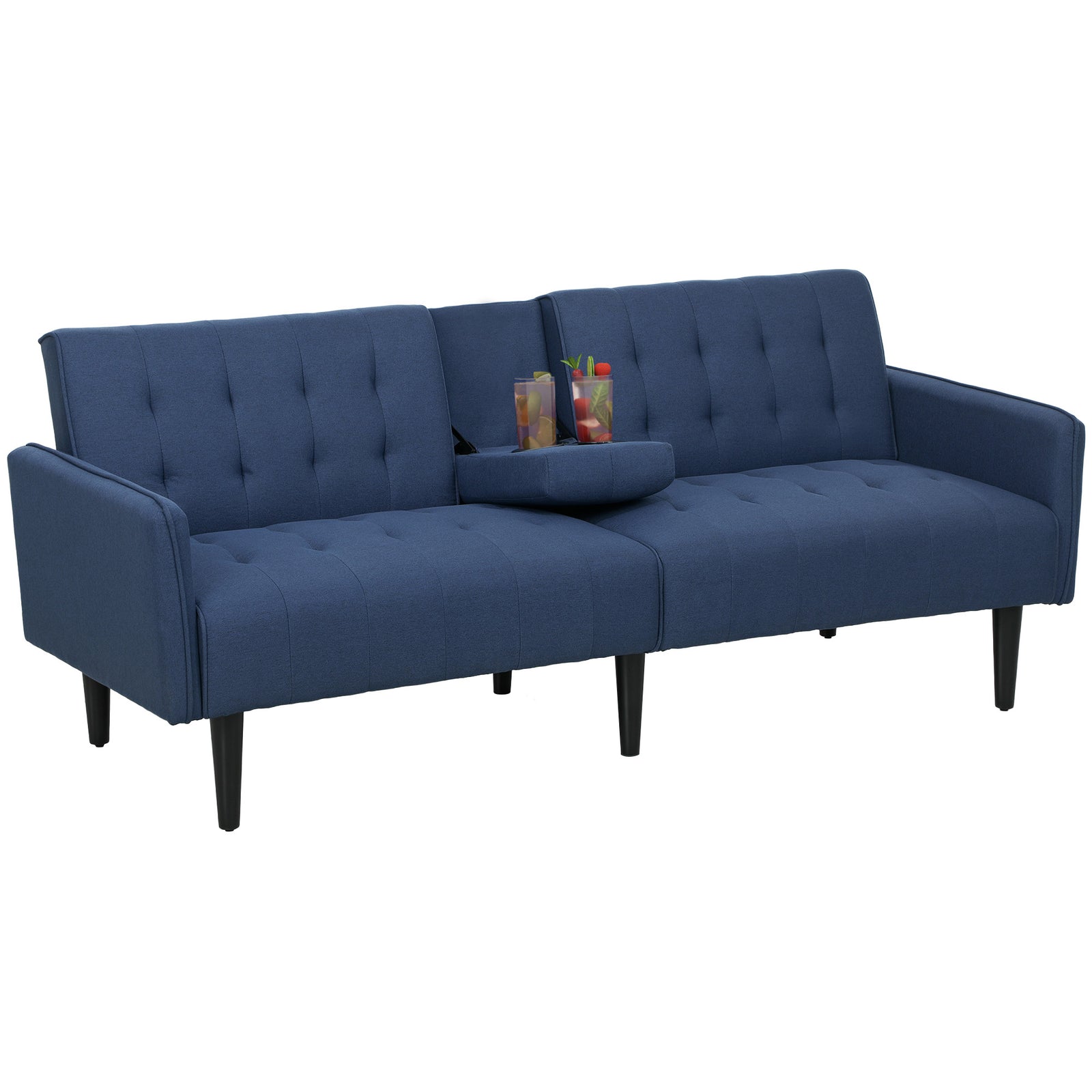 Upholstered Sofa Bed 3 Seater Home Theatre With Storage | Blue