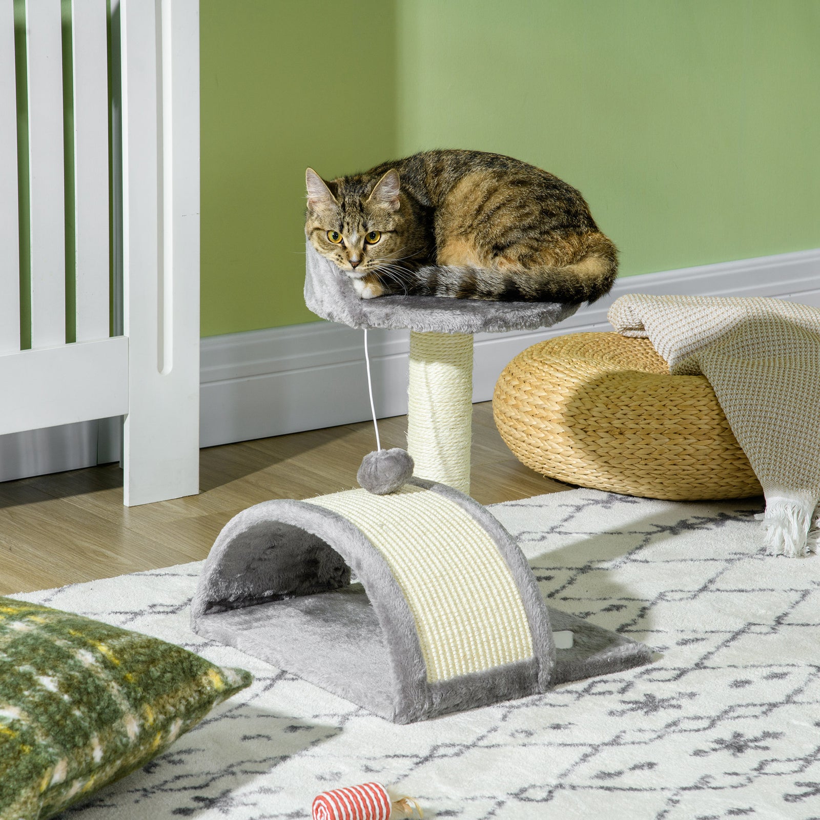 Cat Tree Kitten Scratching Scratcher Cosy Sisal Home Play Rest Activity | Gray