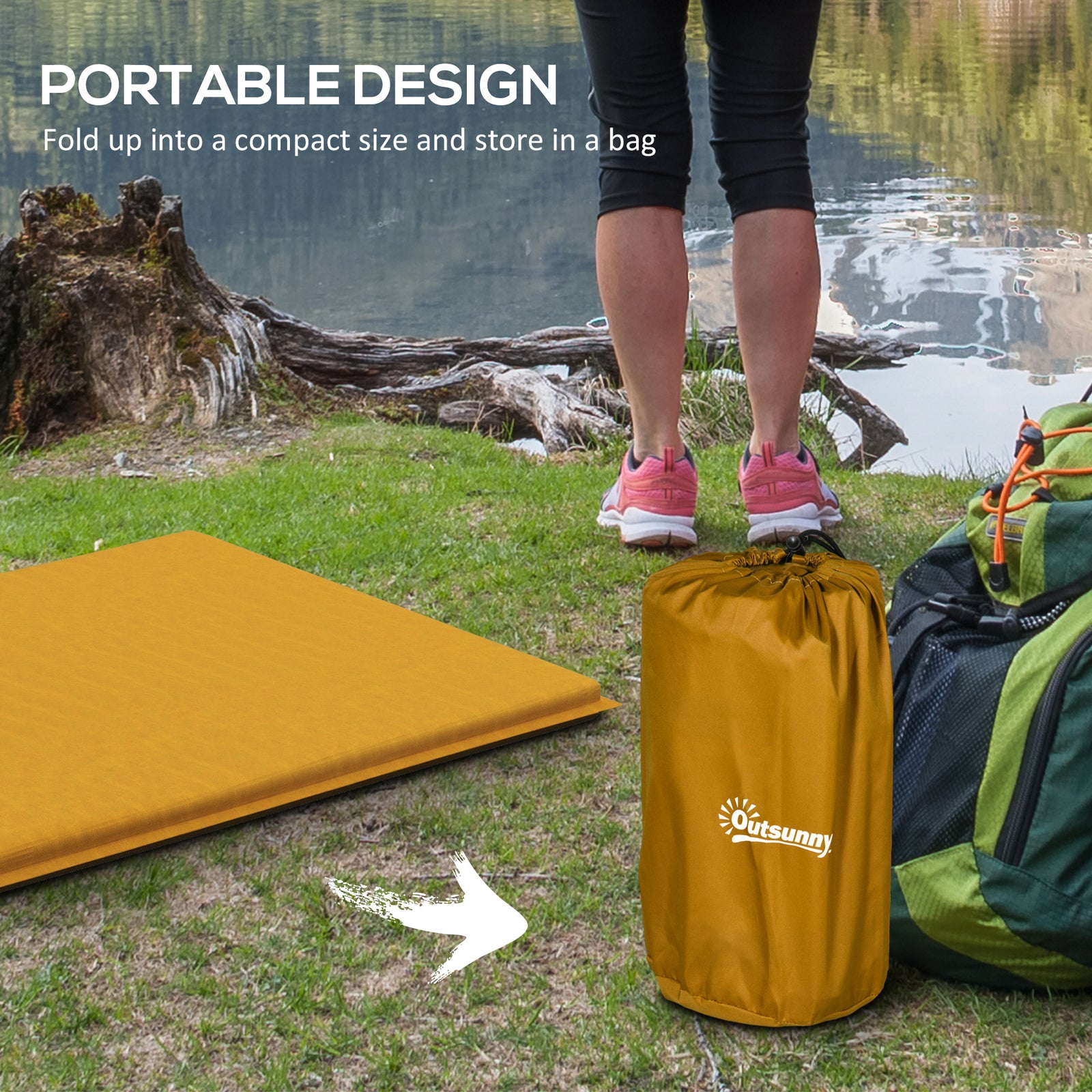Self-inflating Camping Sleeping Pad | Khaki